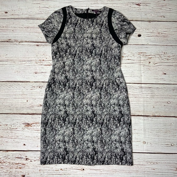 NWT Rachel Roy Cracked Jacquard Square Shoulder Sheath Dress Sz 10 - Picture 4 of 16